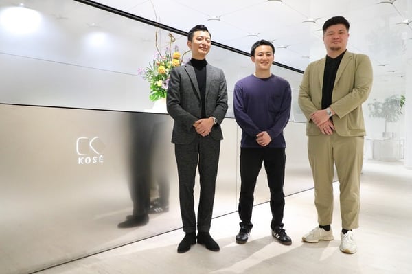 【写真】コーセー化粧品販売株式会社 EC事業推進部ダイレクトビジネス室 室長 塩谷悠様、コーセープロビジョン株式会社 澤井敦彦様、Repro株式会社 孫健真&nbsp;