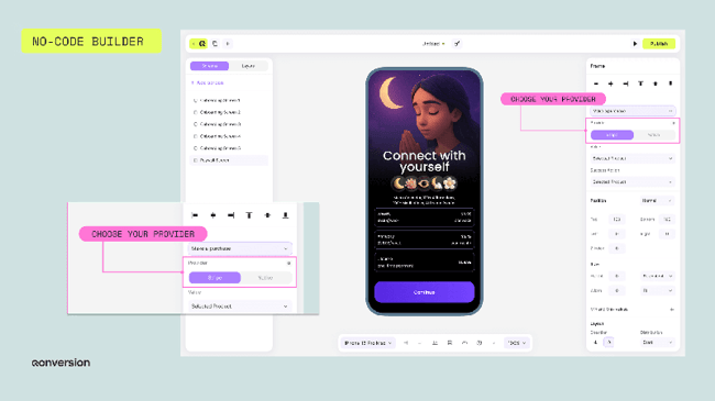 【図】Qonversionのノーコードペイウォールビルダーのイメージ