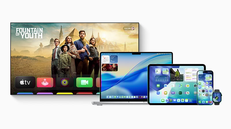 【図】｢Liquid Glass｣が採用された次バージョンのAppleの各OS