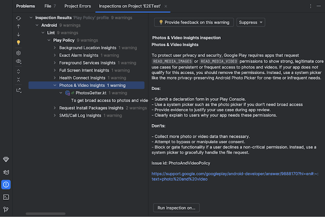【図】Play Policy Insightsの動作画面のスクリーンショット