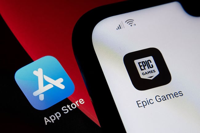 【写真】AppleとEpic Gamesの法廷闘争のイメージ