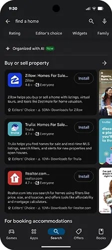 【図】AIアプリ検索機能「ガイド付き検索（Guided Search）」のスクリーンショット