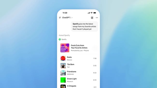 【図】SpotifyのApps in ChatGPTのイメージ