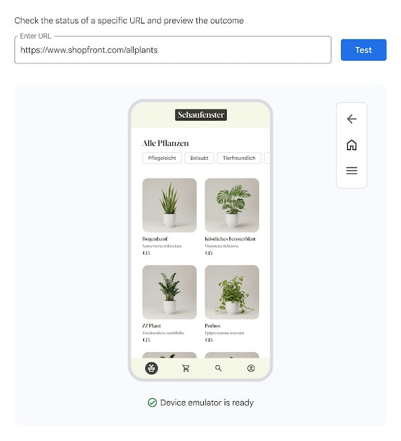 【図】Google Play Consoleのディープリンクエミュレーター