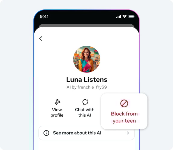 【図】MetaのAIにカンするペアレンタルコントロールのイメージ