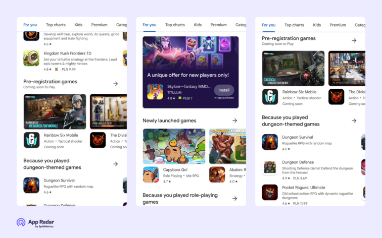 【図】事前登録アプリがGoogle Play ストア内のどこに表示されるかを示している