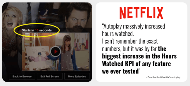 【図】Netflixの自動再生機能のスクリーンショット