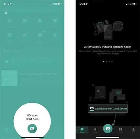 【図】「CamScanner」のオンボーディング画面