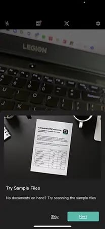 【図】「CamScanner」のデモコンテンツ