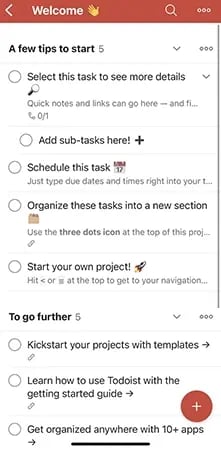 【図】「Todoist」のオンボーディング画面