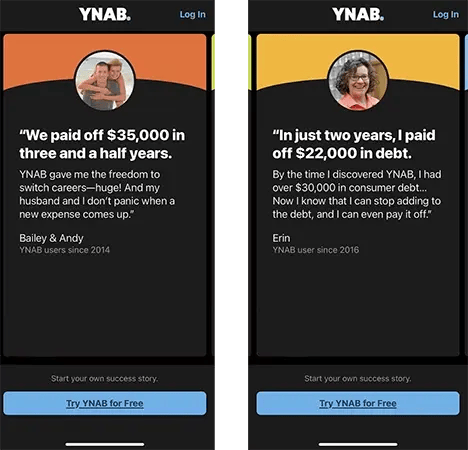 【図】「You Need a Budget（YNAB）」のオンボーディング画面