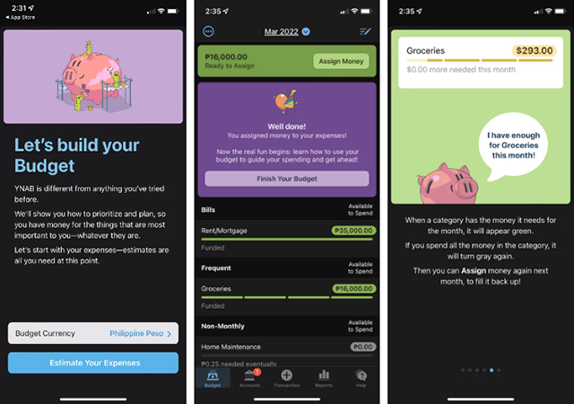 【図】YNABのオンボーディングのスクリーンショット
