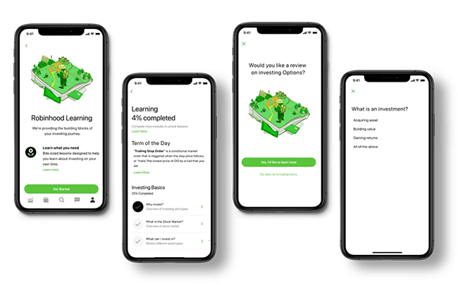【図】Robinhoodのオンボーディングのスクリーンショット