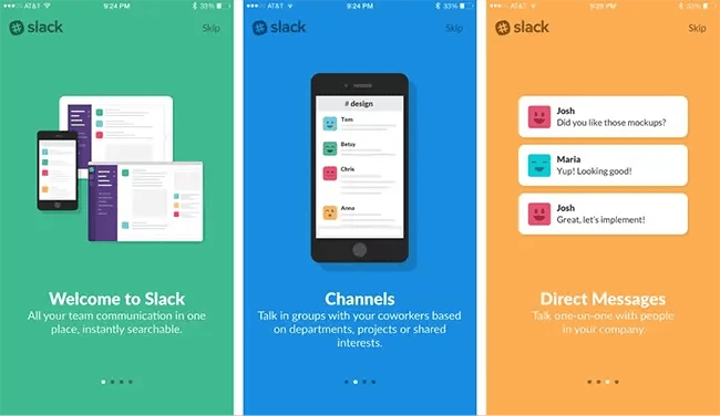 【図】Slackのオンボーディングのスクリーンショット