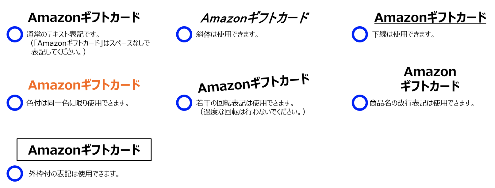 商品名使用に伴い正しい表記例